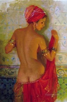 Pretty Lady KR 016 Impresionista desnuda Pinturas al óleo